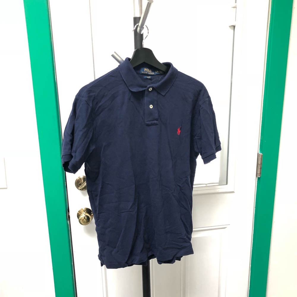 Navy Polo Ralph Lauren Slim Fit Polo (large)